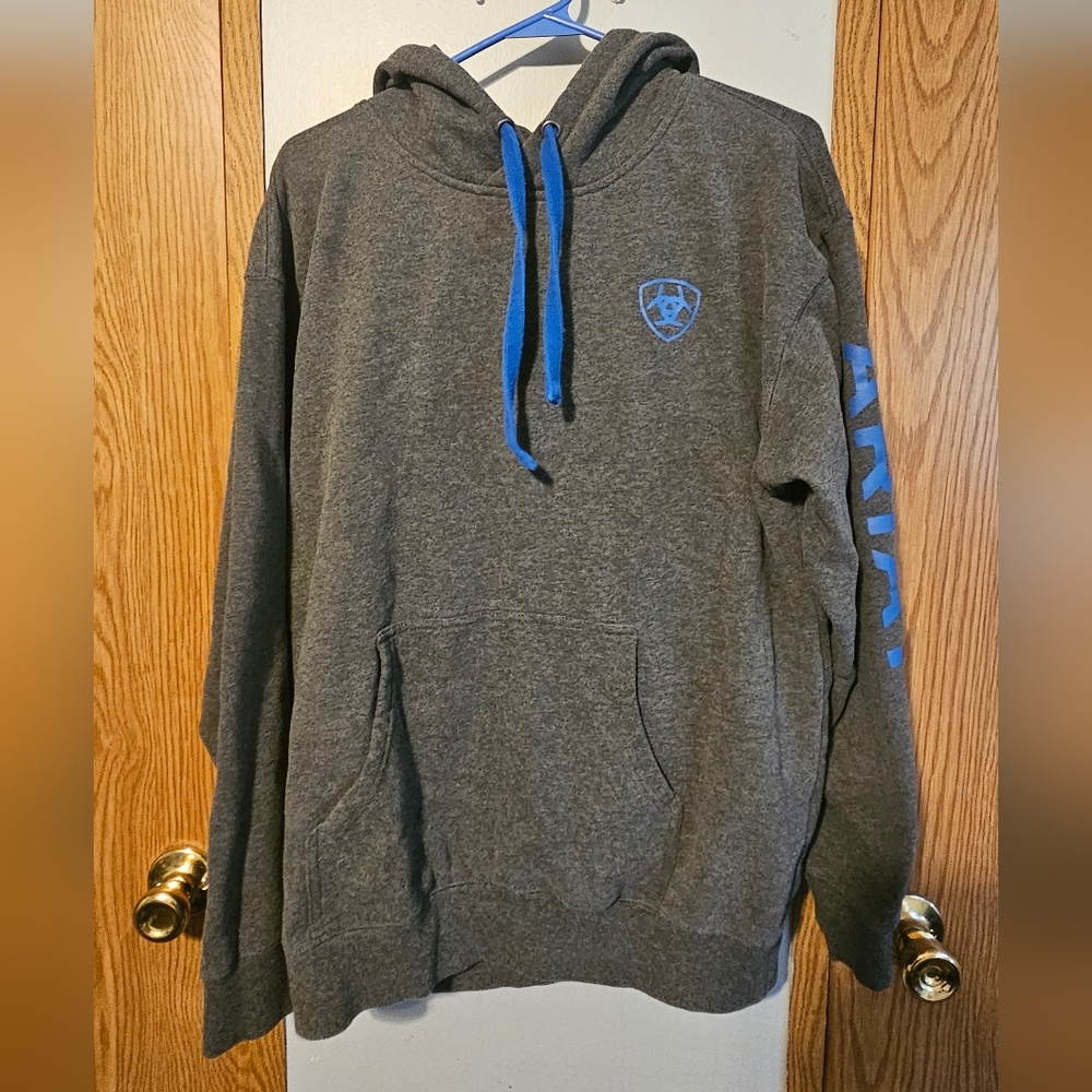 Ariat Charcoal and Sky Blue Men's Hoodie
